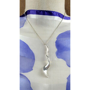 Tiffany & Co. Sterling Silver Frank Gehry Spiral Orchid Pendant Necklace 16"
